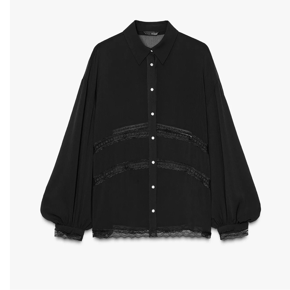 Zara Flowy Lace Shirt - Picture 4 of 7
